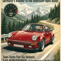 German Engineering Meets American Dreams Framed Paper Print | Transatlantic Excellence Wall Art | Vintage Automotive Home Decor Gift for Him