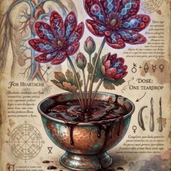 Her Grief Birthed New Galaxies Rolled Poster Print | Vintage Dark Floral Wall Art | Moody Botanical Home Decor | Living Room Bedroom Office