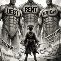 My Titans Are Student Loans And Unpaid Internships Rolled Poster | Existential Pressure Wall Art | Millennial Home Decor | Dorm Room Print