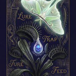 She Lured Her Shadows With Sweetness Rolled Poster | Vintage Dark Floral Wall Art | Moody Botanical Home Decor | Bedroom Office Gift