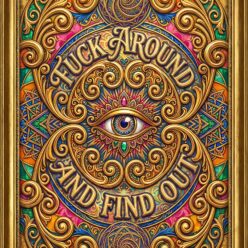 The Fractal Court Framed Paper Print | Baroque Psychedelia Art | Abstract Wall Decor for Living Room | Unique Gift for Art Lovers