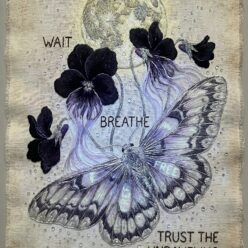 Wait Breathe Trust the Unraveling Rolled Poster Print | Vintage Dark Floral Wall Art | Moody Botanical Home Decor for Bedroom or Living Room
