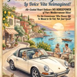 Where Every Curve Feels Like Coming Home Rolled Poster | Vintage Porsche Heritage Art | Automotive Wall Decor for Living Room, Bedroom,